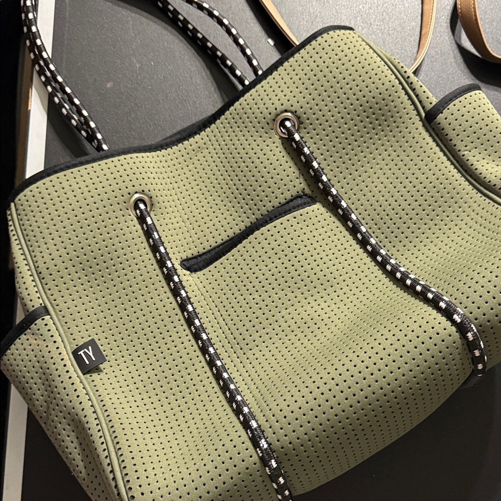 Ty Sage Green Perforated Tote Bag